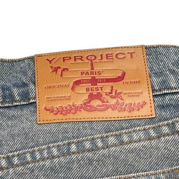 Y/PROJECT EVERGREEN CUT OUT ASYMMETRIC LOW RISE DENIM SKIRT SIZE SMALL PRELOVED - Picture 6 of 6